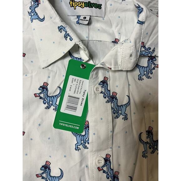 Tipsy Elves Dinosaur‎ Hawaiian Shirt Short Sleeve Button Down Size XL - Picture 3 of 6